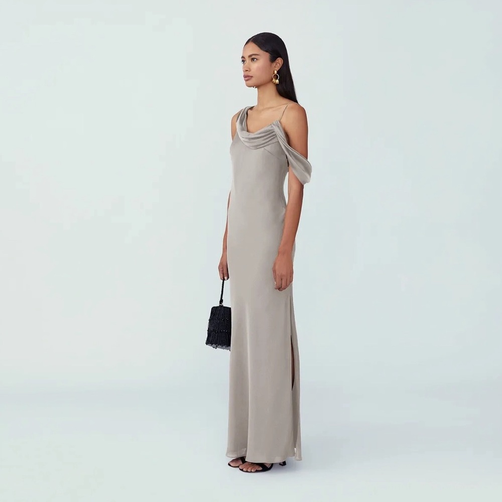 Fame And Partners Francois Dress in Dark Tan - Picture 3 of 5